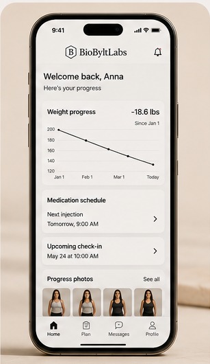 Track your progress in the BioBylt app